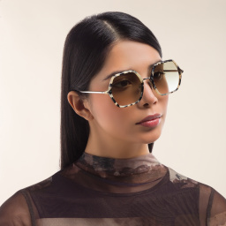 Shop ISABEL MARANT Irregular Sunglasses in Havana Palladium online.