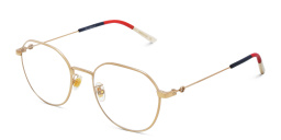 Shop GUCCI Round Eyeglasses in Gold online.