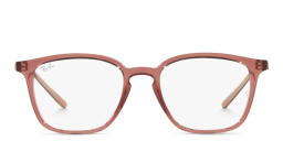 Shop Ray-Ban Unisex Square Eyeglasses in Transparent light brown online.