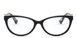 VALENTINO Rhinestone V Logo Cat-Eye Eyeglasses in Black – Product Photo 1