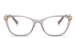 VERSACE Medusa Wide Cat-Eye Eyeglasses in Transparent Grey – Product Photo 1