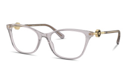 VERSACE Medusa Wide Cat-Eye Eyeglasses in Transparent Grey – Product Photo 2