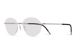 Silhouette Rimless Round Eyeglasses in Silver – Product Photo 2