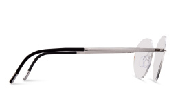 Silhouette Rimless Round Eyeglasses in Silver – Product Photo 4