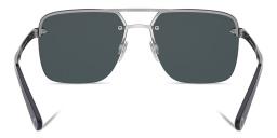 BVLGARI Rimless Wide Rectangle Sunglasses in Gunmetal – Product Photo 4