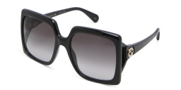 GUCCI Rectangle Sunglasses in Black – Product Photo 2