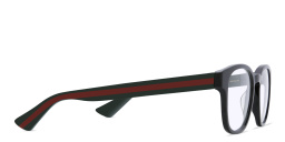Shop GUCCI Square Eyeglasses in Black online.