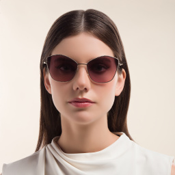 نظارة شمسية بإطار كات آي من ميو ميو بلون ذهبي فاتح - صورة المنتج 5