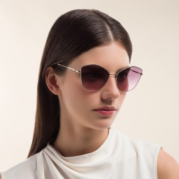 نظارة شمسية بإطار كات آي من ميو ميو بلون ذهبي فاتح - صورة المنتج 6