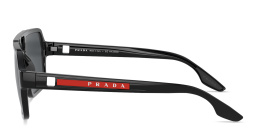 Shop Prada Linea Rossa Logo Signature Rectangle Sunglasses in Black online.