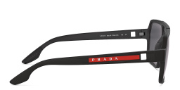 Shop Prada Linea Rossa Logo Signature Wide Rectangle Sunglasses in Black online.
