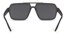 Shop Prada Linea Rossa Logo Signature Wide Rectangle Sunglasses in Black online.