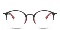 Ray-Ban Ferrari Unisex Half-Rim Round Eyeglasses in Black – Product Photo 1