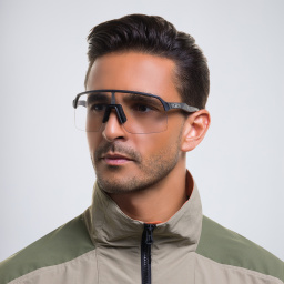 Oakley Sutro Lite Half-Rim Rectangle Sunglasses in Black – Product Photo 6