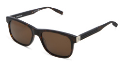 Shop MONTBLANC Rectangle Sunglasses in Havana online.
