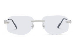 Shop Cartier Première de Cartier Rimless Wide Eyeglasses in Silver online.