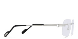 Shop Cartier Première de Cartier Rimless Wide Eyeglasses in Silver online.