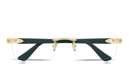Signature 'C'de Cartier Rimless Eyeglasses من كارتييه بلون ذهبي - صورة المنتج 1