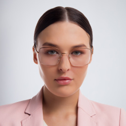 MIU MIU Wide Square Eyeglasses in Pink Gold – Product Photo 4