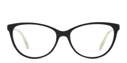 Shop JIMMY CHOO Rhinestone-Embellished Cat-Eye Eyeglasses in Black online.