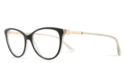 Shop JIMMY CHOO Rhinestone-Embellished Cat-Eye Eyeglasses in Black online.