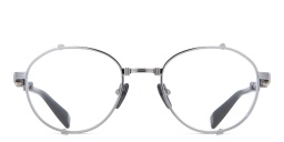 BALMAIN Brigade I Unisex Round Eyeglasses in Silver – Product Photo 1