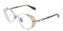 Shop BALMAIN Brigade I Unisex Round Eyeglasses in Silver online.