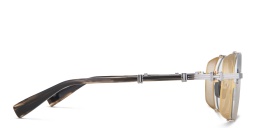 Shop BALMAIN Brigade I Unisex Round Eyeglasses in Silver online.