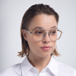 نظارة طبية "بريغايد II" بإطار دائري واسع للجنسين من بالمان بلون فضي - صورة المنتج 6