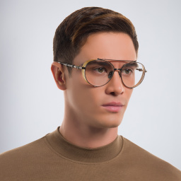 Shop BALMAIN Brigade II Unisex Round Eyeglasses Large in Grey online.