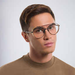 Shop BALMAIN Brigade II Unisex Round Eyeglasses Large in Grey online.