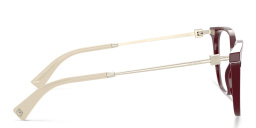 VALENTINO Stud Square Eyeglasses in Burgundy – Product Photo 3