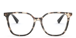 VALENTINO Stud Square Eyeglasses in Brown Havana – Product Photo 1