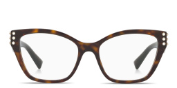 VALENTINO Rhinestone Cat-Eye Eyeglasses in Polished Havana – Product Photo 1