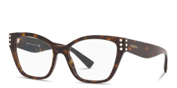 VALENTINO Rhinestone Cat-Eye Eyeglasses in Polished Havana – Product Photo 2