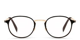 DAVID BECKHAM Round Eyeglasses in Matte Brown Ruthenium – Product Photo 1