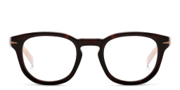 Shop DAVID BECKHAM Square Eyeglasses in Havana online.