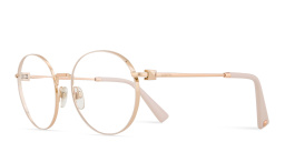 VALENTINO Stud Round Eyeglasses in Gold – Product Photo 4