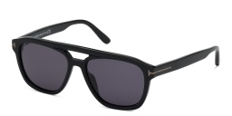 Shop TOM FORD Aviator Sunglasses in Shiny Black online.