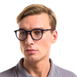 EYE'M Round Eyeglasses in Blue – Product Photo 5