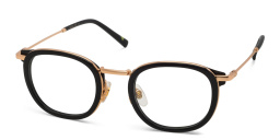 Shop EYE'M Square Eyeglasses in Gold Black online.