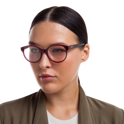 Shop EYE'M Round Eyeglasses in Red online.