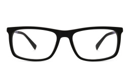 EYE'M Wide Rectangle Eyeglasses in Black – Product Photo 1