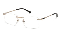 Shop EYE'M Rimless Wide Rectangle Eyeglasses in Silver online.