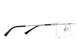 Shop EYE'M Rimless Wide Rectangle Eyeglasses in Silver online.