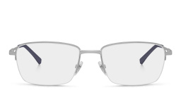 EYE'M Half Rim Rectangle Eyeglasses in Silver – Product Photo 1