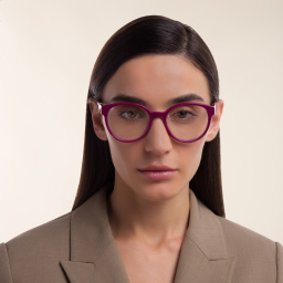 EYE'M Round Eyeglasses in Purple – Product Photo 4
