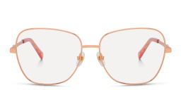 Shop EYE'M Wide Square Eyeglasses in Rose Gold online.