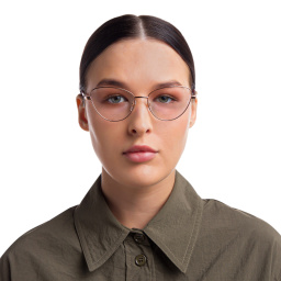 Shop EYE'M Wide Cat Eye Eyeglasses in Rose Gold online.