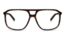 EYE'M Wide Aviator Eyeglasses in Havana – Product Photo 1